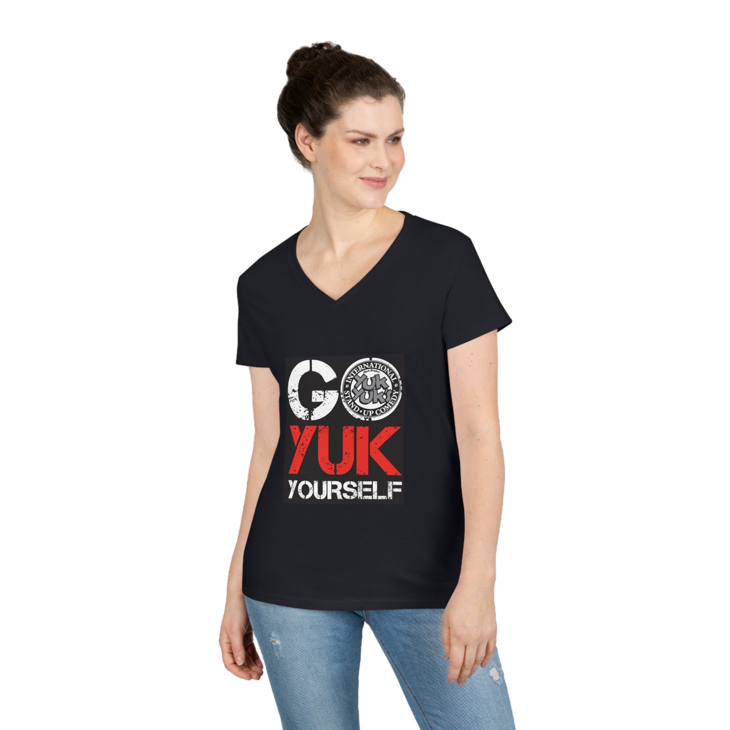 Go Yuk Yourself Ladies' V-Neck T-Shirt